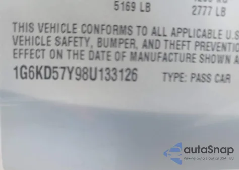 2008 Cadillac Dts 1Sb from USA, damaged, VIN 1G6KD57Y98U133126